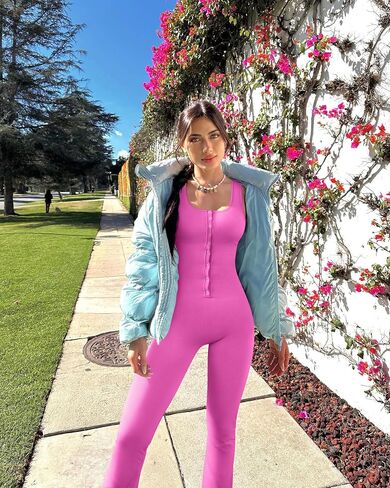 OQQ Jumpsuits For Women Ribbed Square Neck Sleeveless Sexy Stretch Flare Jumpsuits in Saudi Arabia