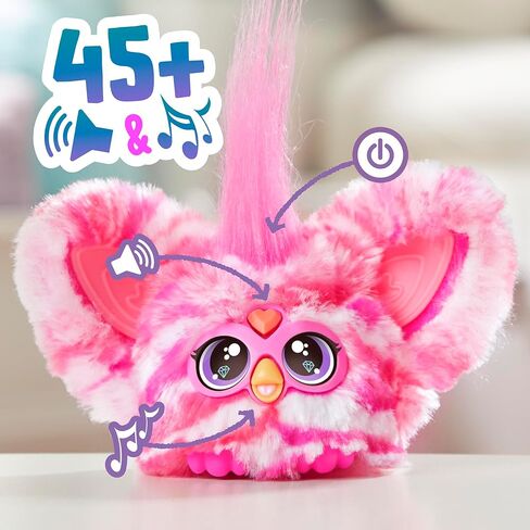 لعبة Furby Furblets Hip-Bop Mini Friend، أكثر من 45 صوتًا، موسيقى الهيب هوب وعبارات Furbish، ألعاب قطيفة إلكترونية للفتيات والأولاد من عمر 6 سنوات فما فوق، باللون الوردي والأرجواني in Kuwait