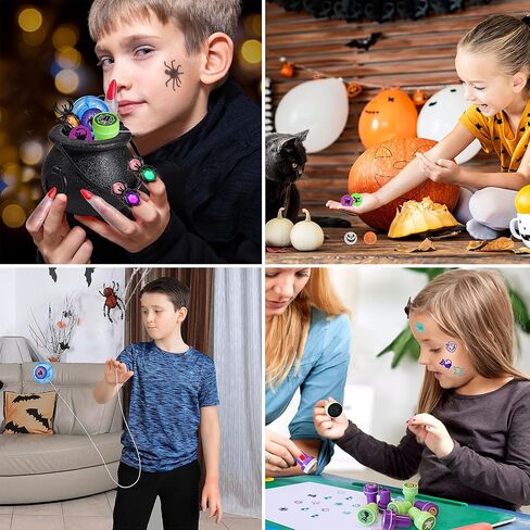 FUN LITTLE TOYS 24 Pack Prefilled Mini Plastic Witch Cauldron, Trick or Treat Toys in Bulk Small Halloween Buckets Pinata Prizes Gifts for Kids in Kuwait