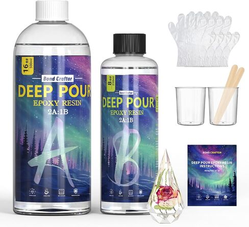 Deep Pour Epoxy Resin Kit 3 Gallon, Casting Resin Epoxy 2:1 for 2-4 inch Depth, Clear Crystal resina epoxica for Art Craft, River Table, Bar Top, Wood in Saudi Arabia
