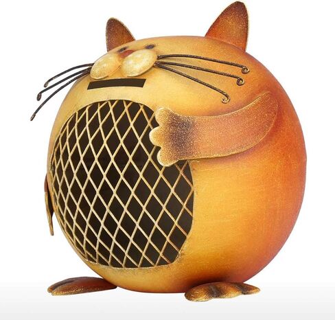 Tooarts Cat Coin Bank Animal Money Saving Box Iron Home Desk Decorations Ornament Children's Birthday Gift in Saudi Arabia