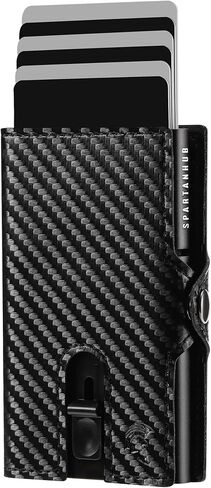 SPARTANHUB RFID Slim Wallet For Men - Mens Front Pocket Wallets, Thin & Compact Cardholder, Minimalistic With Small Coin Pouch, Modern Secure Leather Wallet That Holds Cards & Cash in Kuwait