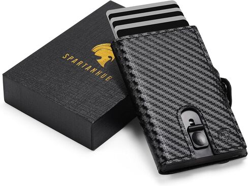 SPARTANHUB RFID Slim Wallet For Men - Mens Front Pocket Wallets, Thin & Compact Cardholder, Minimalistic With Small Coin Pouch, Modern Secure Leather Wallet That Holds Cards & Cash in Kuwait