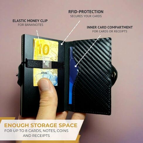 SPARTANHUB RFID Slim Wallet For Men - Mens Front Pocket Wallets, Thin & Compact Cardholder, Minimalistic With Small Coin Pouch, Modern Secure Leather Wallet That Holds Cards & Cash in Kuwait