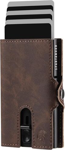 SPARTANHUB RFID Slim Wallet For Men - Mens Front Pocket Wallets, Thin & Compact Cardholder, Minimalistic With Small Coin Pouch, Modern Secure Leather Wallet That Holds Cards & Cash in Kuwait