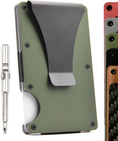 Minimalist Metal Slim Front Pocket Wallet for Men - (Malachite Green) in Saudi Arabia