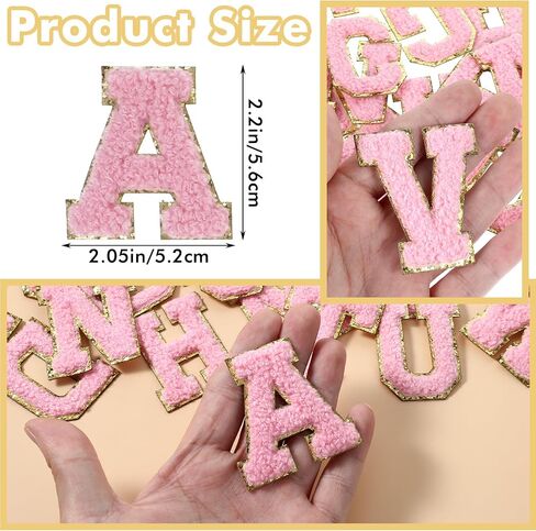 26Pcs Self-Adhesive Chenille Letters Patches, White Varsity Iron on Letter Patches Stickers, Glitter Chenille Alphabet Patches for Cloth, Stick on Backpacks Hats Repair Embroidered Preppy Patch in Saudi Arabia