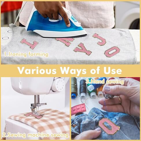 26Pcs Self-Adhesive Chenille Letters Patches, White Varsity Iron on Letter Patches Stickers, Glitter Chenille Alphabet Patches for Cloth, Stick on Backpacks Hats Repair Embroidered Preppy Patch in Saudi Arabia