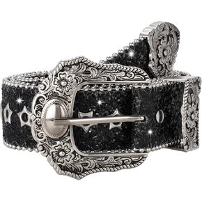 SUOSDEY Women Men Western Belt Bling Vintage Star Studded Grommet Belt Cowgirls Cowboy Y2K Fashion for Jeans Pants Dresses