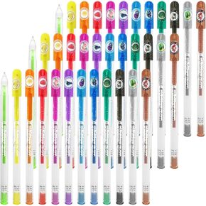 36 PCS Scented Glitter Color Gel Pen Smooth Writing Pen Stationery Kit Cute Smell Good Pens Fruit Flavors Coloring Pen for Girls Kids Art Crafts School Stocking Stuffers