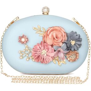 Women's Floral Clutch Evening Purse Flower Wedding Party Bag