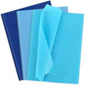 Whaline 360 Sheets Blue Tissue Paper Navy Blue Gift Wrapping Paper Solid Color Art Craft Paper for Birthday Baby Shower Party DIY Crafts Supplies, 14 x 20 Inch