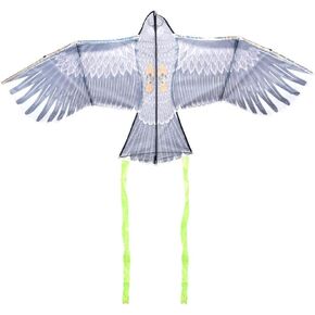 Esschert Design USA FY26 Realistic Hawk Scarer/Bird Deterrent Kite, Silver/White
