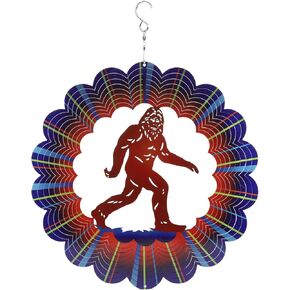 Blue Mandala Weathervane 3D Dynamic Garden Art Weathervane Metal Wind Spinner 12 Inch Stainless Steel Hanging Wind Chime for Patio, Garden and Interior Decoration
