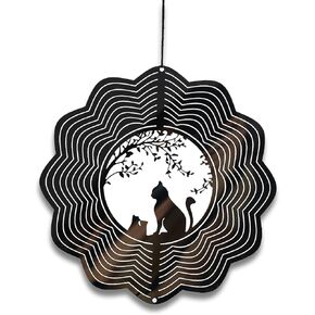 Stainless Steel Wind Spinner, 3D Rotating Hanging Wind Sculpture, Wind Chime for Outdoor Garden Decor, Suitable for Decorating Balconies, Porches, Outdoor Gardens, Etc (B)