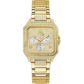GUESS Genuine Leather Square Watch
