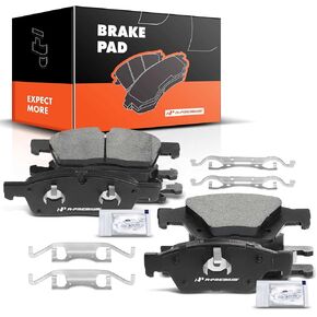 A-Premium Front and Rear Ceramic Disc Brake Pads Set Compatible with Select Dodge and Jeep Models - RDurango 2011-2020, Grand Cherokee 2011-2018, with Hardware, 8 Pcs