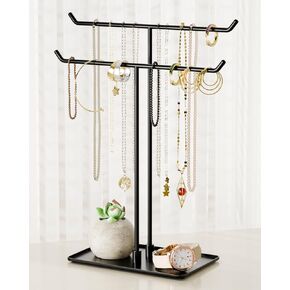 Necklace Stand Aesthetic Necklace Holder: Black Metal Necklace Organizer for Home Decor in Kuwait