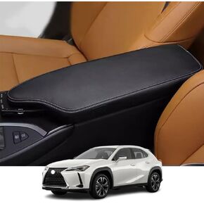 Kakash Custom Interior Accessories for Lexus UX 200 250h 2019 2020 2022 2023 Leather Center Console Cover Armrest Pad,Waterproof Anti-Scratch Protector Your Armrest(Black Stitches)