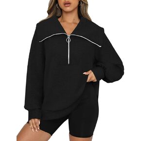 Womens Oversized Sweatshirts Zip Up Hoodie Loose Fit Pullover Sweaters Long Sleeve Tops for Women Fall Fashion 2024