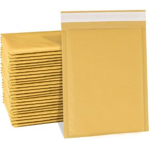 EnDoc Bubble Mailer 4x7.25 Inch -Item # 000 Bulk Box Of 50 Lightweight Set For Mailing Documents & Small Items - Self-Seal Gold Kraft Padded Wrap Envelopes - Strong Multipurpose Packaging Envelope