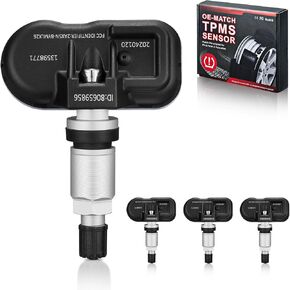 BDFHYK GM 315Mhz Tire Pressure Monitoring System TPMS Sensors Compatible for Chevy Silverado GMC Cadillac Buick Pontiac Saturn Hummber Saab 13598771 13598772 13586335 Aluminum Alloy Valve 4 Pack