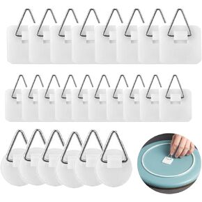 45pcs Invisible Adhesive Picture Hanger Foamboard Picture Hanging Hooks Without Nails, Picture Hangers Sticky Hangers for Home Wall Art Picture Photo Frame Bathroom Closet Kitchen Door.
