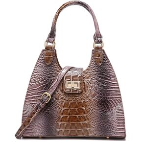 Ladies Tote Leather Bags for Women Crocodile Embossed Zipper Satchel Purse Classy Compartments Crossbody bag