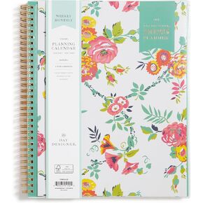 Blue Sky Day Designer 2025 Weekly and Monthly Planner Calendar, January 2025 - December 2025, 8.5" x 11", Clear Pocket Cover, Wirebound, Storage Pocket, Peyton White (Peyton White- 2025, 8.5" x 11")