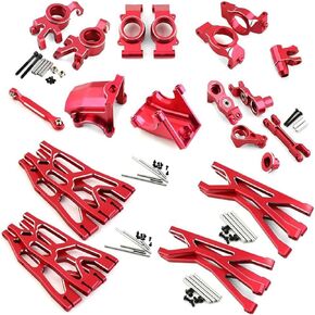 Complete Set of Aluminum Upgrade Parts for Traxxas 1/5 X-Maxx 6S/8S ，Upper and Lower Suspension Arms Set (Front and Rear) Alloy Caster Block, Steering Block and Ball Bearing Steering etc.