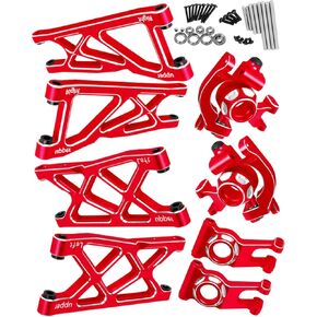 Alloy Front Rear Suspension Arm & Steering Blocks Caster Blocks C-Hubs Stub Axle Carriers Upgrades Part for 1/10 ARRMA Granite/Senton 3S Blx & Mega 550,Vorteks 3S Blx,Navy Blue