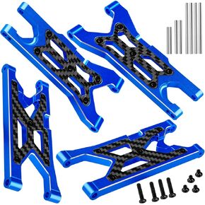 Aluminum Suspension Arms A-Arms Upgrades Part for Arrma 1/10 Granite/Senton/Vorteks 3s Blx 4X4 Mega 550,4PCS RC Suspension A Arms Hops up,Pink