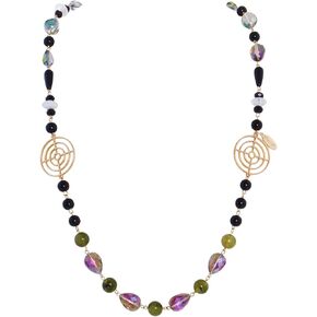 Bocar Long Beaded Necklace for Women Sweater Chain Necklace with Crystal Beads Fashion Jewelry Gift for Girls
