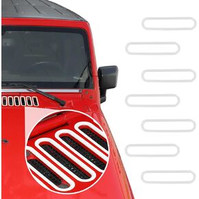 Hood Vent Cover Cowl Panel Vent Cover Trim, ABS Exterior Accessories for 2007-2018 Jeep Wrangler JK JKU 2/4-Door(White)