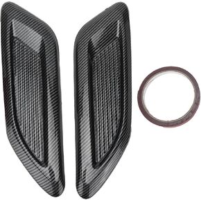 Aramox Bonnet Air Vent Cover, Universal Car Front Hood Air Vent Intake Cover Bonnet Outlet Trim (Black)(Carbon Fiber )