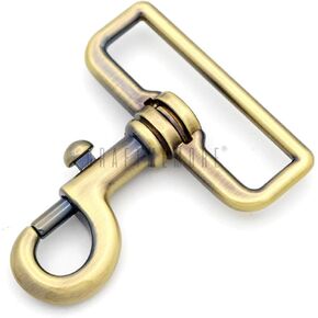 CRAFTMEMORE 2pcs 2 Inches Swivel Slide Bolt Snap Hook Lobster Clasp Purse Making Hardware SC15 (2 Inch, Gold)