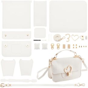 WADORN DIY Crossbody Bag Kits, PU Leather Purse Making Kit Sewing Shoulder Bag Kit with All Tool Set for Birthday Holiday Day Gift, 7.87x4.72x2.76 Inch (Black)