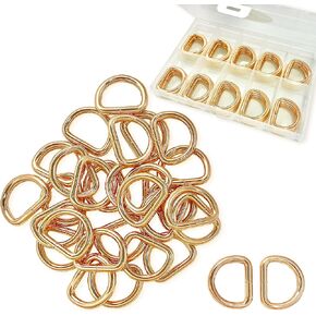 3/4in Metal D Rings, 30 Pieces Life-Mate Non Welded Semi Circular D Rings with Storage Box Strong Metal for Bags Pets Decorations (Silver)