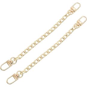 Moicstiy 2 Pcs Gold Purse Chain, 8 Inch Chain Strap Replacement Short Chain Cross Body Strap for Crossbody Bags, Purses, Handbags