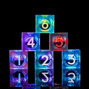 6 Pcs D20 DND Dice Dragon Eye 24mm Liquid Core 20 Sided Dice,Colored Dice Set Resin Sharp Edge 20 Sided D&D for Dungeons and Dragons, Board Games,Parties,Classroom Math Games