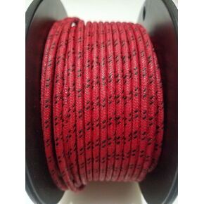 Vintage Braided Cloth Covered Primary Wire 14 ga gauge Red w/ Black 10 feet
