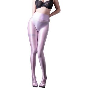 Ultra Sheer Workout Leggings Shiny Tights For Women Control Top to Waist Pantyhose Tummy Control Glossy Panty Hose