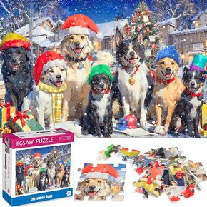 100 Piece Puzzles for Kids Ages 4-6 6-8 8-10 Christmas Dogs Christmas Puzzle for 4-8 Year Old Kids Puzzles 4-6 Jigsaw Puzzle for Adults Children Learning Educational Puzzles Toys Gifts for Girls Boys