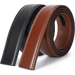 Ratchet Belt Strap for Men Leather Belts Without Buckle Replacement Leather Belt Strap Only 35mm for 40mm Buckle