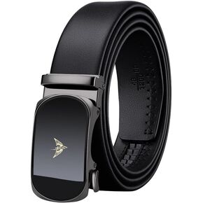 VANNANBA Leather Ratchet Belts for Men Fashion Automtic Buckle Waist Belt,Mens Belt with Gift Box