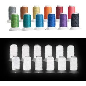 Reflective Embroidery Thread,Embroidery Machine Thread in Green,Single Reel of 200M(218Y),Polyester Embroidery Thread for Embroidery (Colorful)