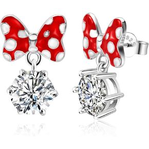 Sterling Silver CZ Mouse Earrings for Girls Cute Minnie Mouse Stud Earrings Animal Earrings Fashion Princess Jewelry Gifts for Women Daughter Birthday in Kuwait