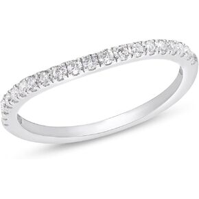 SAVEARTH DIAMONDS 1/4 cttw Round Lab Created Moissanite Diamond Half Eternity Wedding Stackable Band Ring for Women In 14k Gold Over Sterling Silver (0.25 Cttw), Valentine's Day Gift For Her