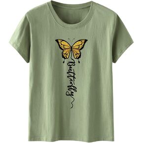 Women's T-Shirt Pure Cotton 3D Letter Pattern Printing Casual Short-Sleeved T-Shirt Pure Cotton Round Neck T-Shirt