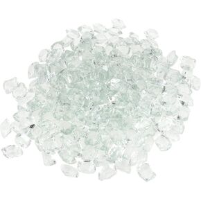 Mr. Fireglass 1 inch Fire Glass Cubes for Fireplace Fire Pit and Landscaping, 10 lb High Luster Caribbean Blue